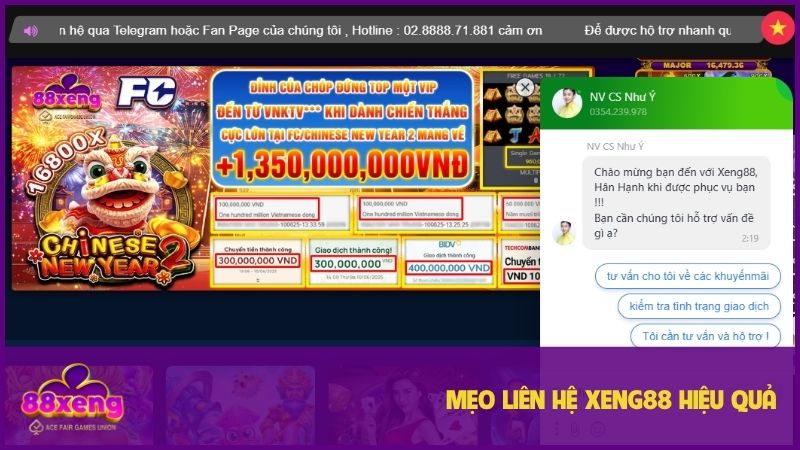 Liên hệ Xeng88 24/7 - Kênh hỗ trợ và giải đáp thắc mắc của người chơi 3 Trao đổi trực tiếp giúp xử lý nhanh mọi vấn đề thường gặp